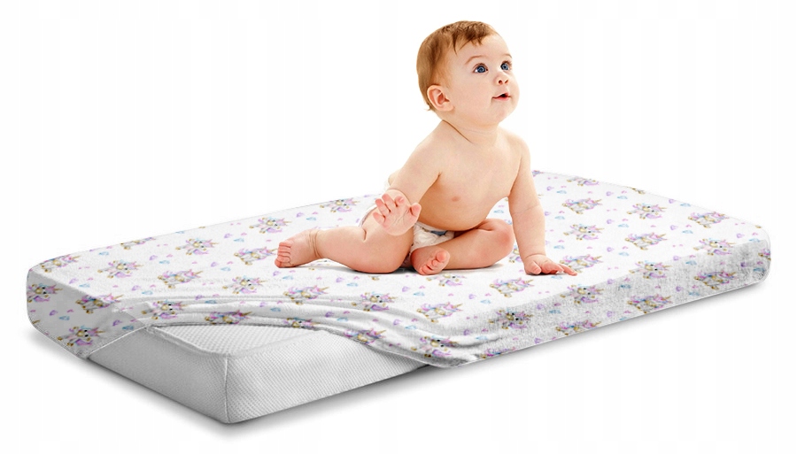Prześcieradło materiałowe do kołyski 90x40 cm z gumką Babymam - obrazek 4