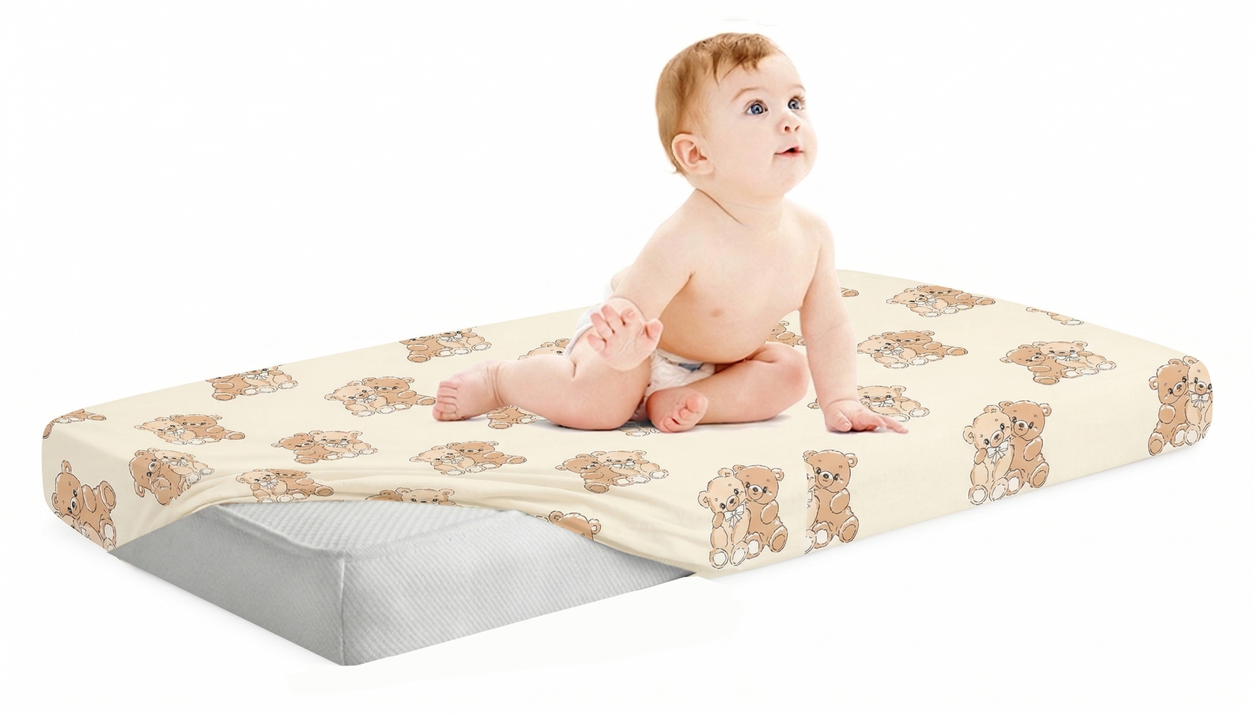 Prześcieradło 120x60 do łóżeczka bawełna materiałowe Babymam - obrazek 3