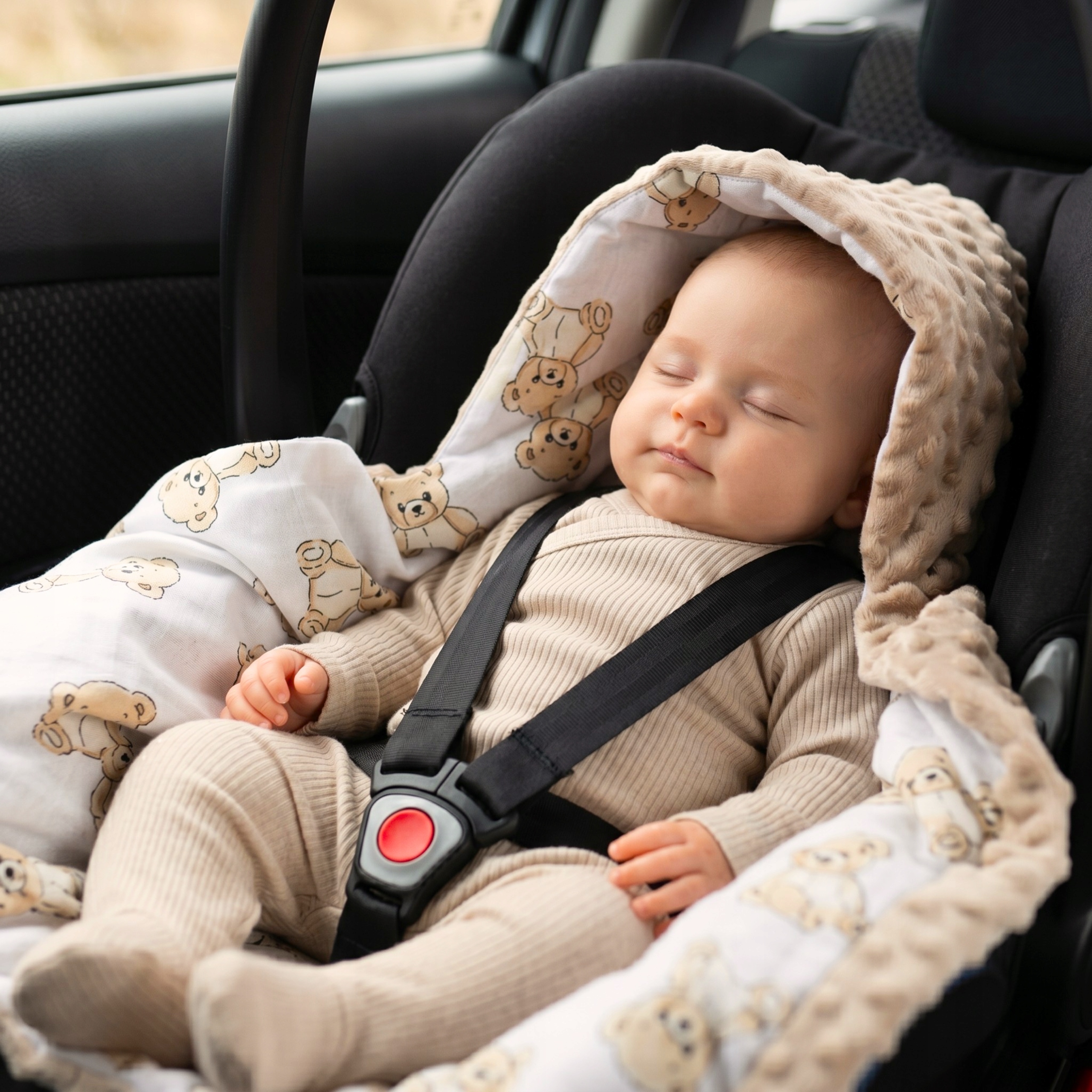 Babymam kocyk minky do fotelika nosidełka ciepły - obrazek 2