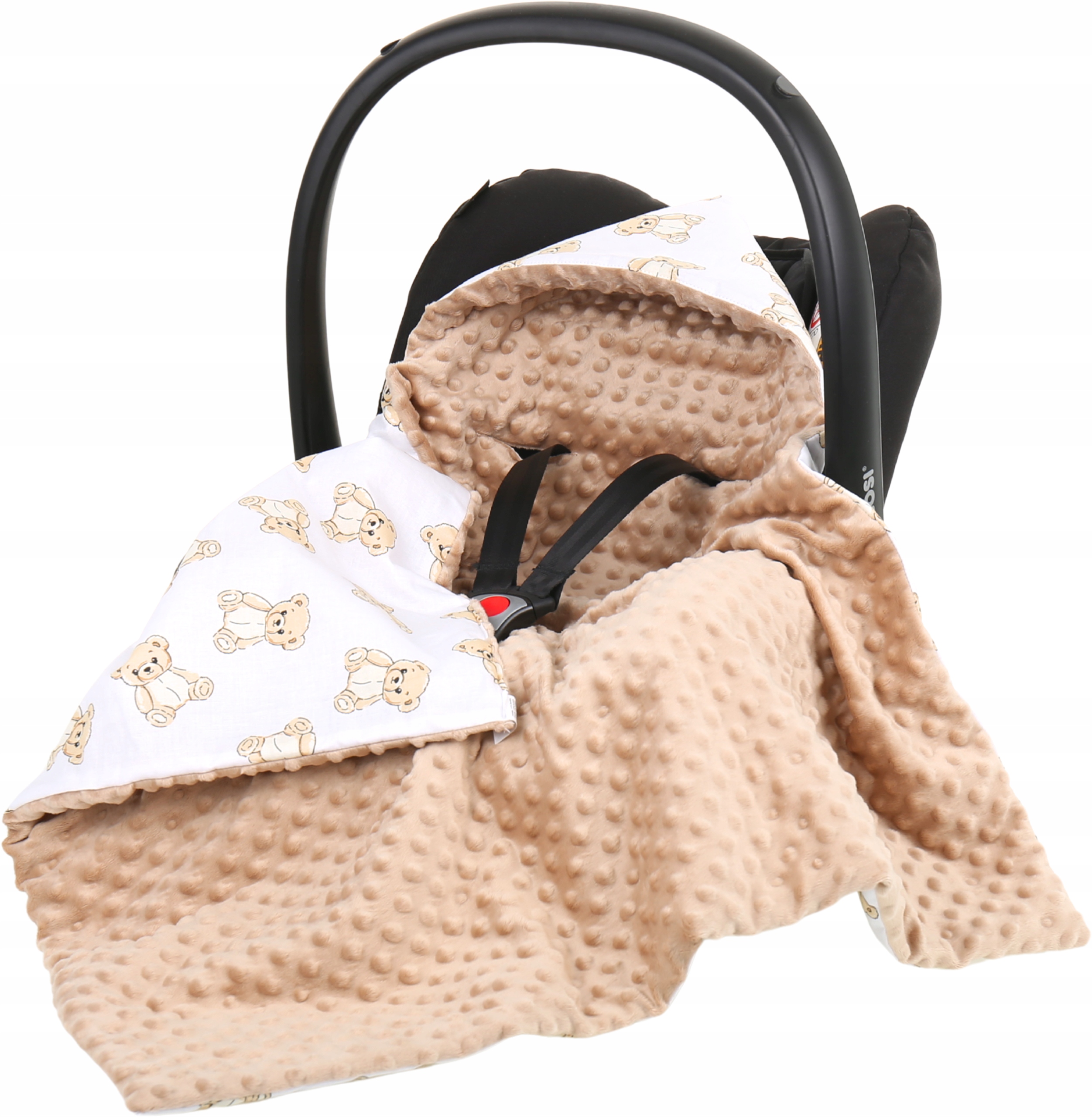 Babymam kocyk minky do fotelika nosidełka ciepły - obrazek 5