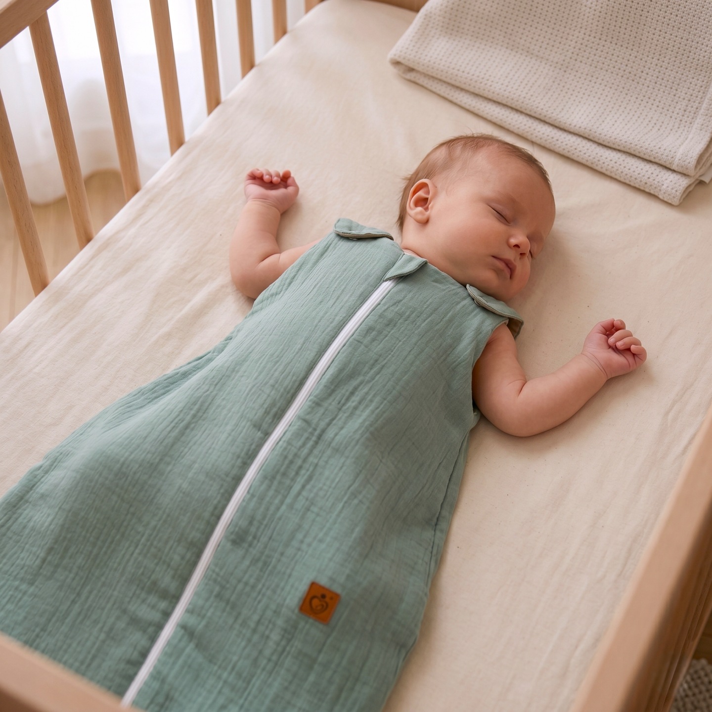 Babymam śpiworek do spania muślinowy regulowany niemowlęcy double light - obrazek 2