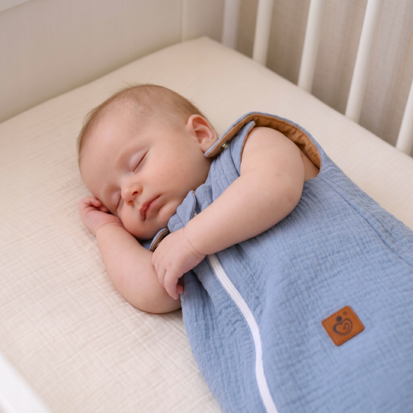 Babymam śpiworek do spania muślinowy regulowany niemowlęcy double light - obrazek 2