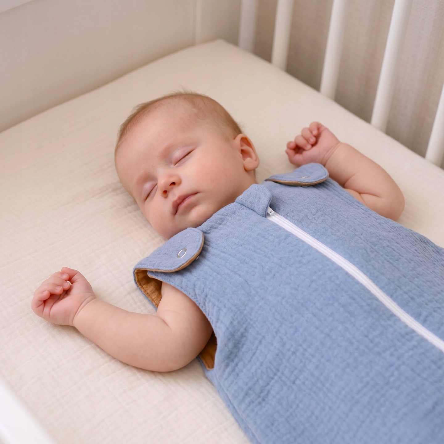 Babymam śpiworek do spania muślinowy regulowany niemowlęcy double light - obrazek 3