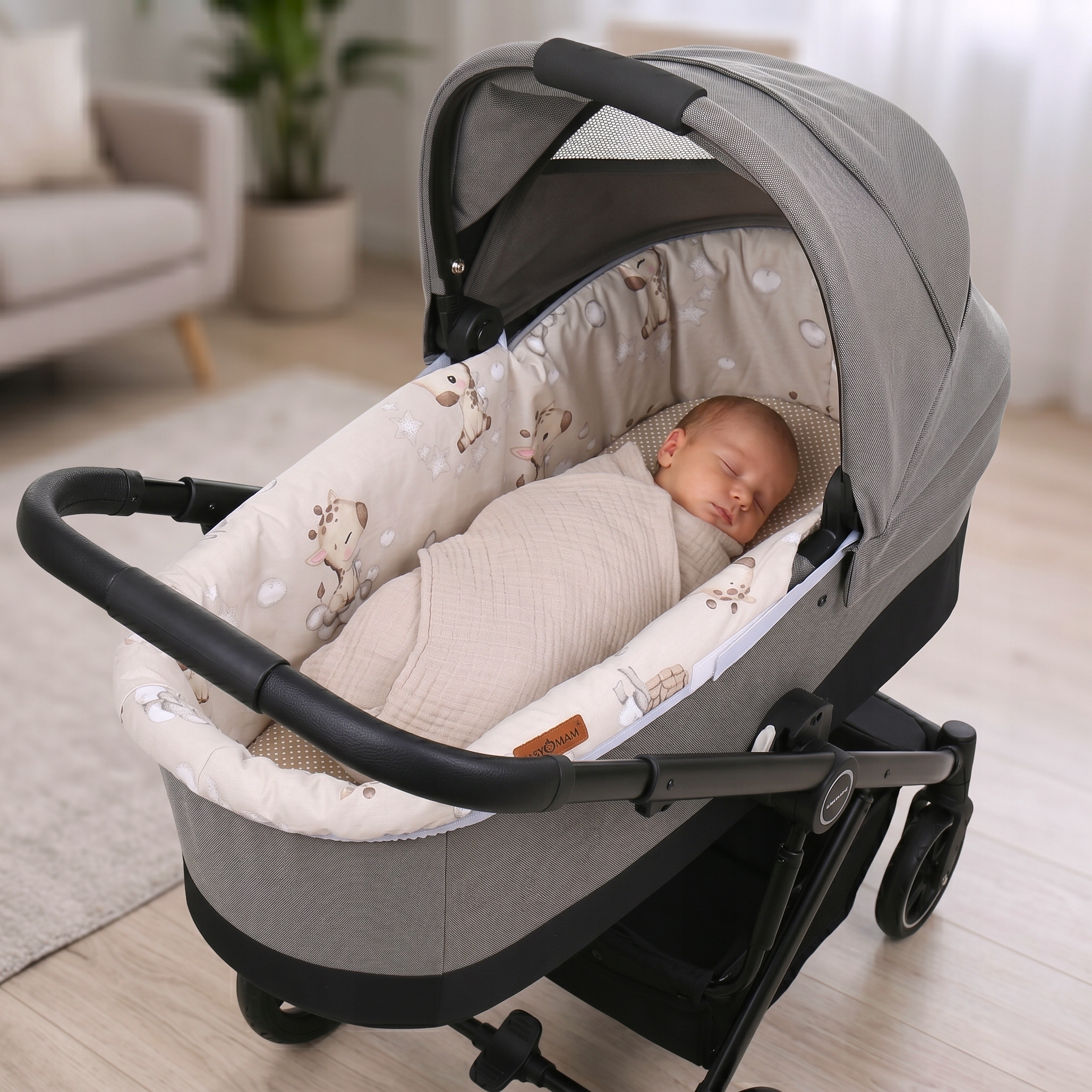 Babymam wkładka do gondoli wózka na zamek usztywniana dwustronna - obrazek 5