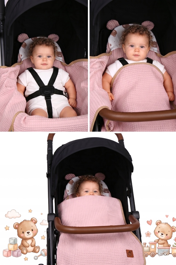 Otulacz do fotelika wózka nosidełka zapinany oddychający 3D AIR 3w1 Babymam - obrazek 2