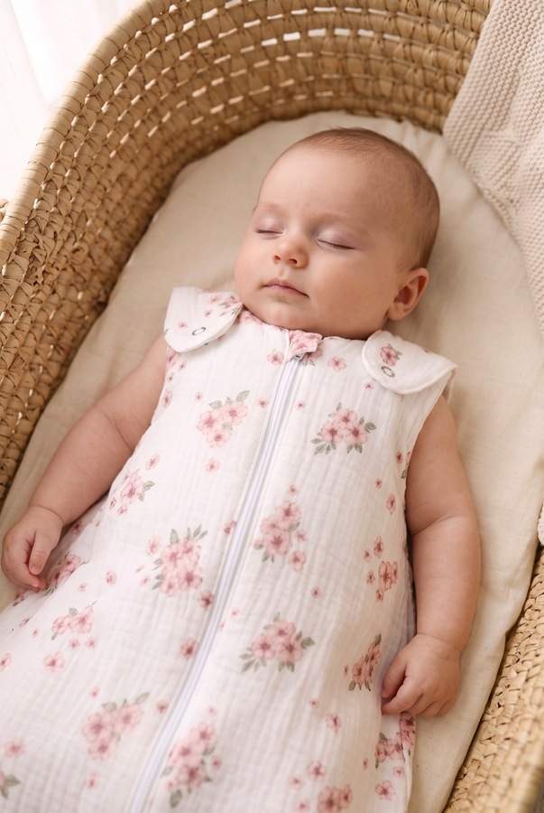 Babymam śpiworek do spania muślinowy regulowany niemowlęcy double light - obrazek 2