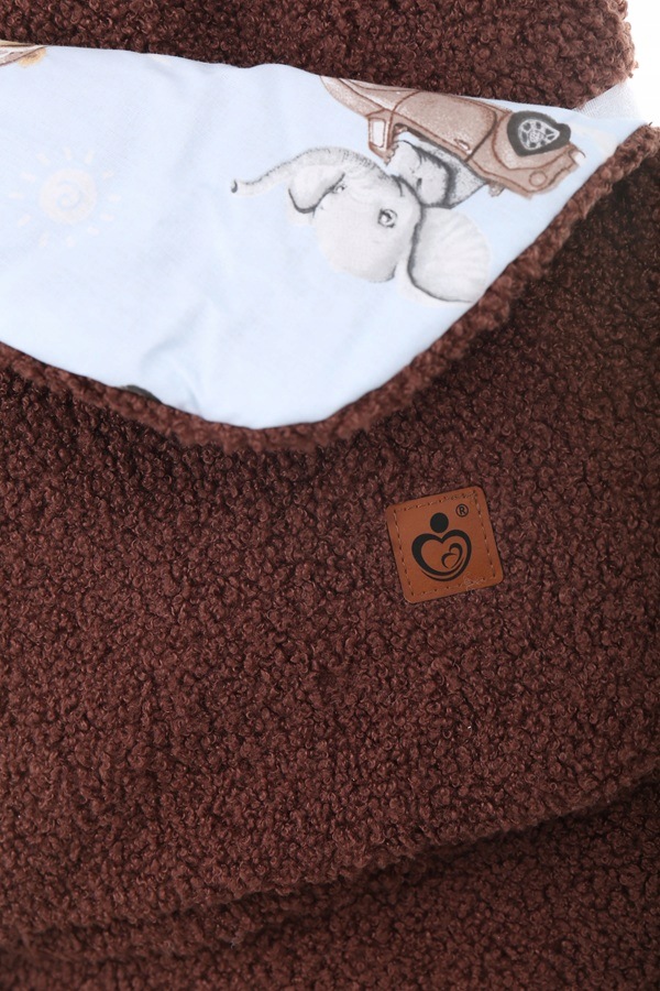 Babymam otulacz do fotelika wózka nosidełka zapinany ciepły bawełna plusz - obrazek 9