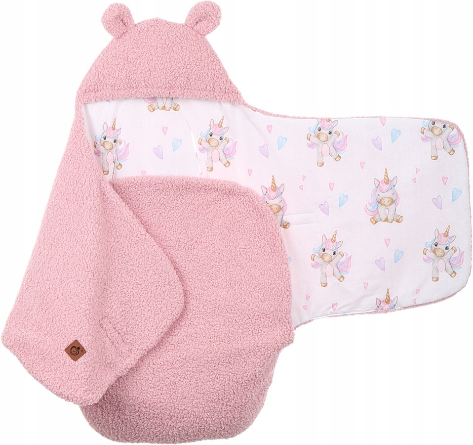 Babymam otulacz do fotelika wózka nosidełka zapinany ciepły bawełna plusz - obrazek 7