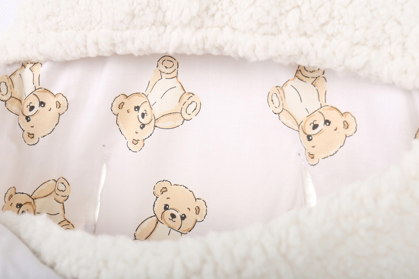 Babymam otulacz do fotelika wózka nosidełka zapinany ciepły bawełna plusz - obrazek 4