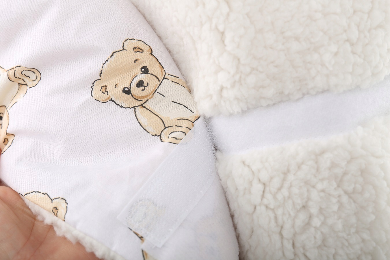 Babymam otulacz do fotelika wózka nosidełka zapinany ciepły bawełna plusz - obrazek 11