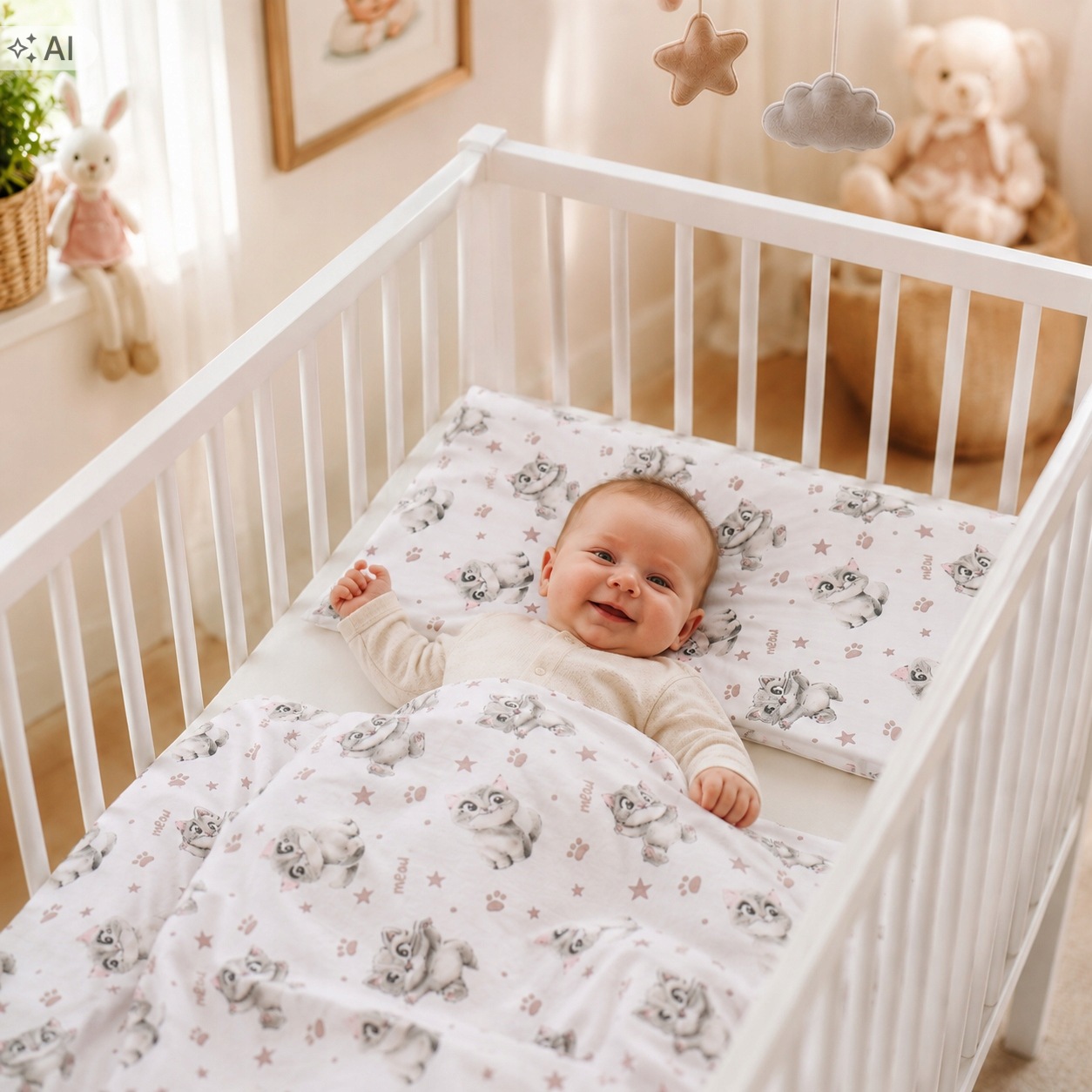 Babymam poduszka antyalergiczna bawełna 100% 40x60 - obrazek 2